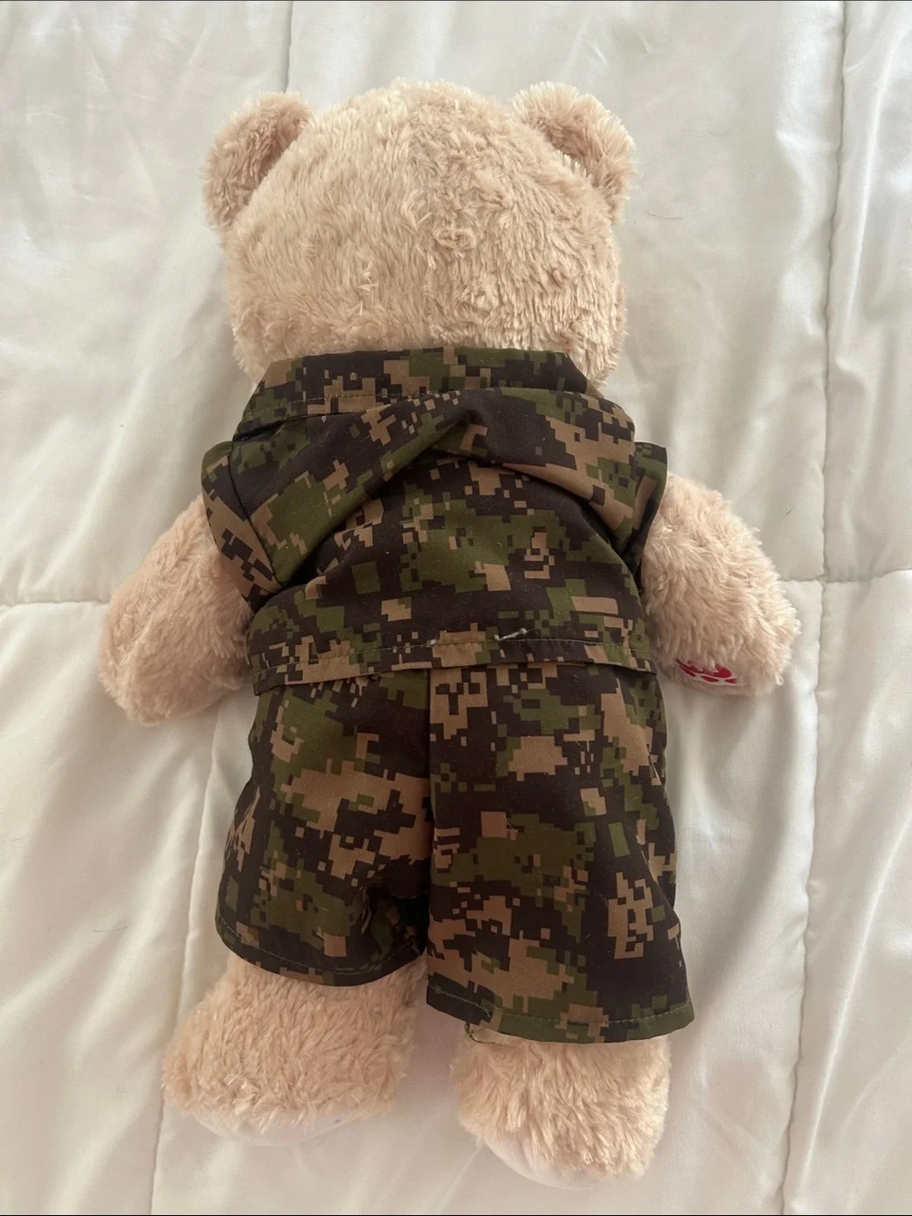 Build-A-Bear Beige Teddy in Camouflage Outfit